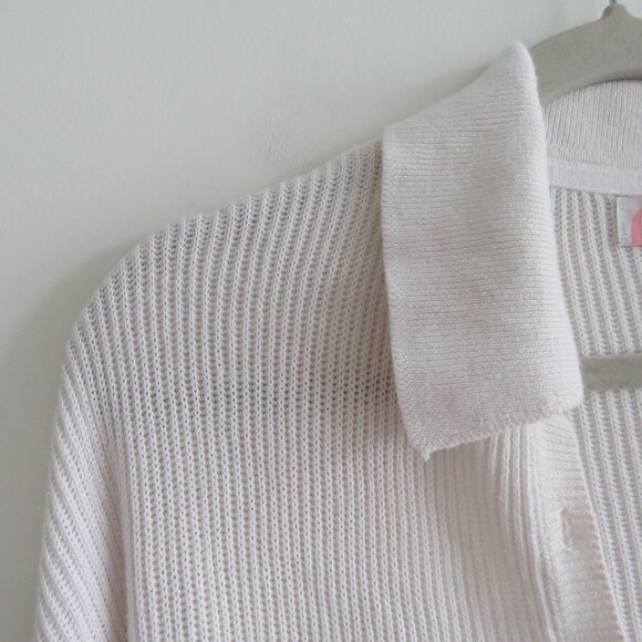 FREE PEOPLE BEACH Picnic Sweater Mini Dress Ribbed White Comfy Boho Coastal Sz M - Picture 4 of 15